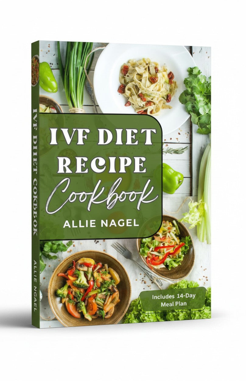BestBuyBook IVF Diet Recipes Cookbook by Allie Nagel featuring healthy fertility-boosting meals and a 14-day plan.