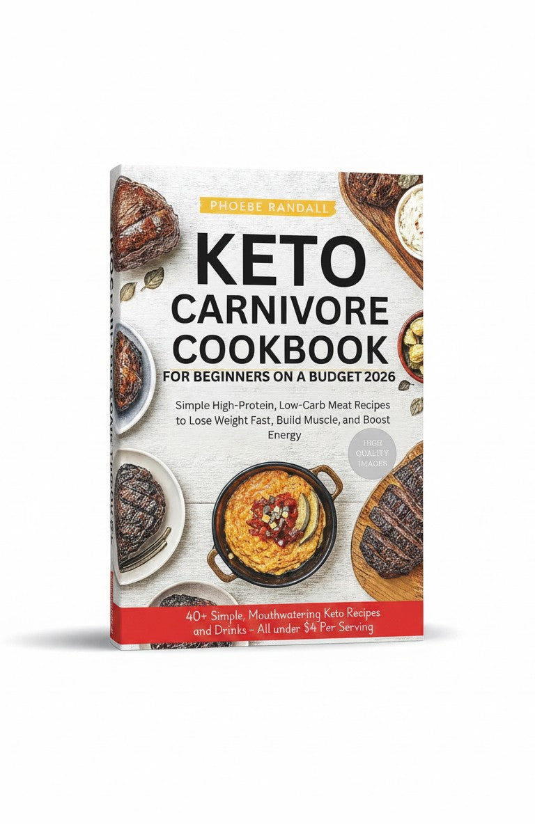 BestBuyBook Keto Carnivore Cookbook for Beginners on a Budget 2026 featuring meat recipes and meal photography