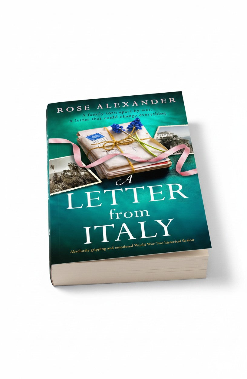 BestBuyBook paperback cover of A Letter from Italy by Rose Alexander featuring vintage letters and blue flowers