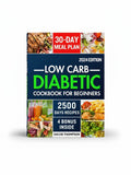 BestBuyBook Low-Carb Diabetic Cookbook for Beginners 2024 featuring a 30-day meal plan and 2500 healthy recipes.