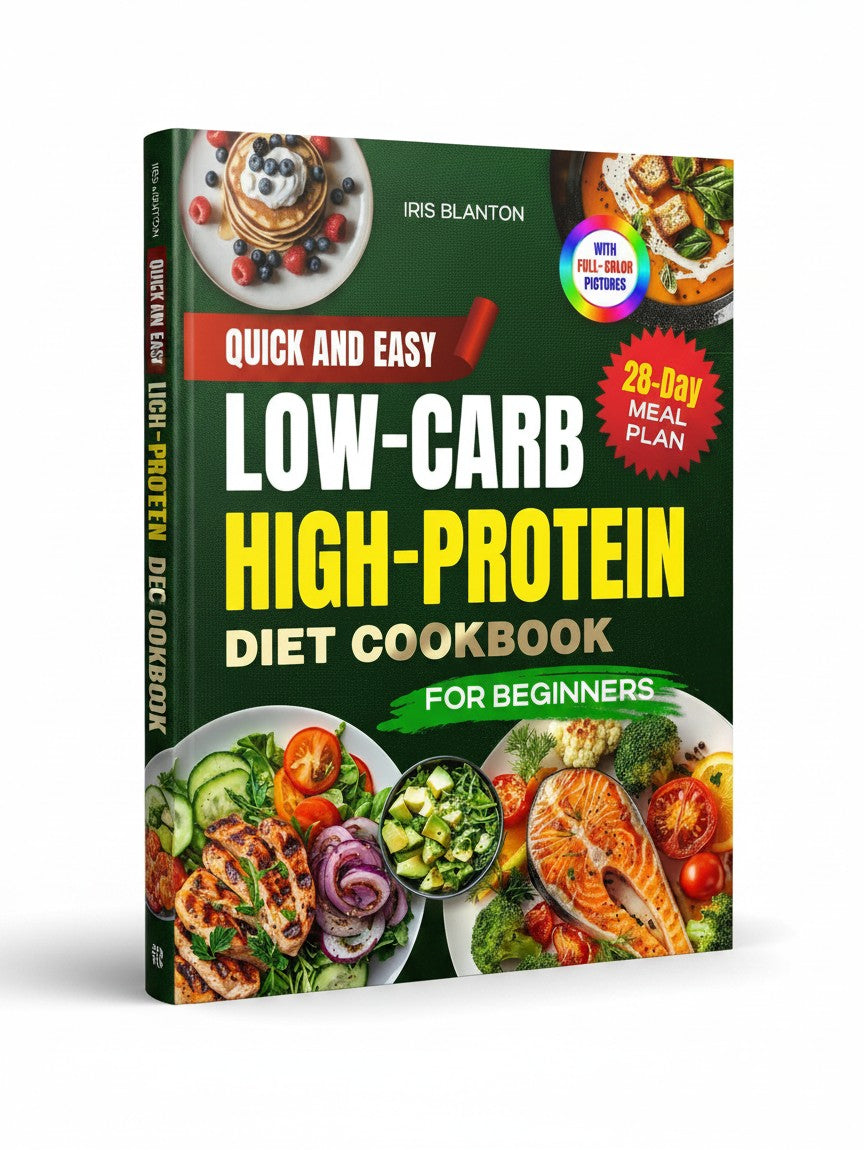 BestBuyBook Quick & Easy Low-Carb High-Protein Diet Cookbook for beginners with 28-day meal plan and color photos