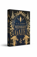 BestBuyBook Midnight Gate by S. K. Stapar, a fantasy romance novel with a black and gold gothic gate cover design.