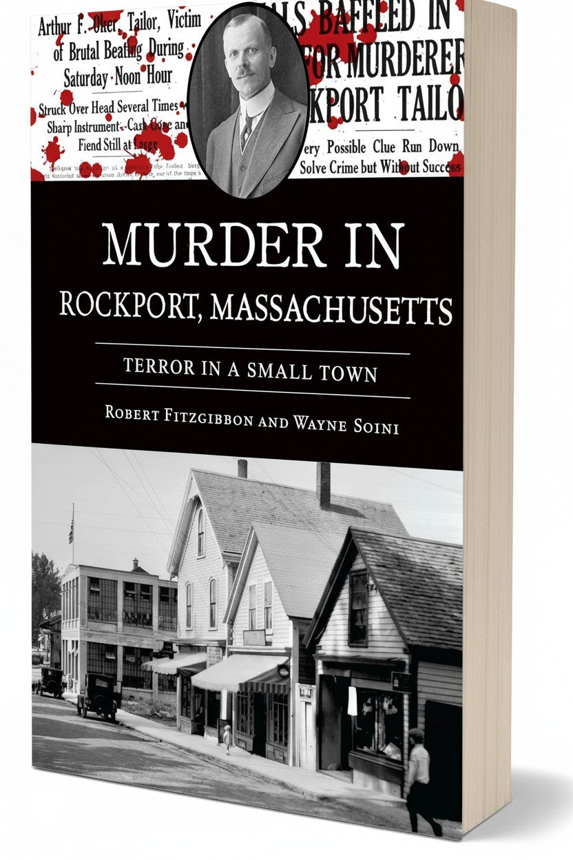 BestBuyBook Murder in Rockport, Massachusetts true crime book cover featuring a vintage 1930s street scene photo