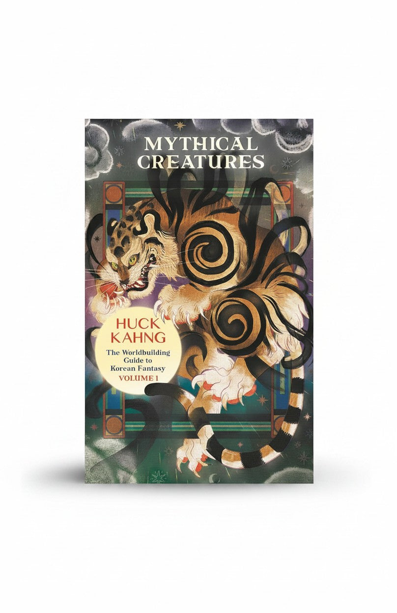 BestBuyBook Mythical Creatures worldbuilding guide featuring a stylized Korean tiger illustration on the book cover.