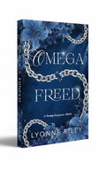 BestBuyBook Omega Freed fantasy novella cover with blue flowers and broken silver chains on a dark background