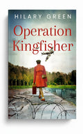 BestBuyBook Operation Kingfisher historical fiction book cover featuring a woman in a red coat walking by a river.