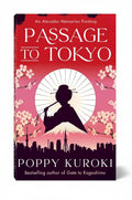 BestBuyBook Passage to Tokyo book cover featuring a silhouette of a woman with a parasol against a red sunset