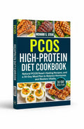 BestBuyBook PCOS High-Protein Diet Cookbook featuring healthy meal photos and a 30-day meal plan for hormone balance.