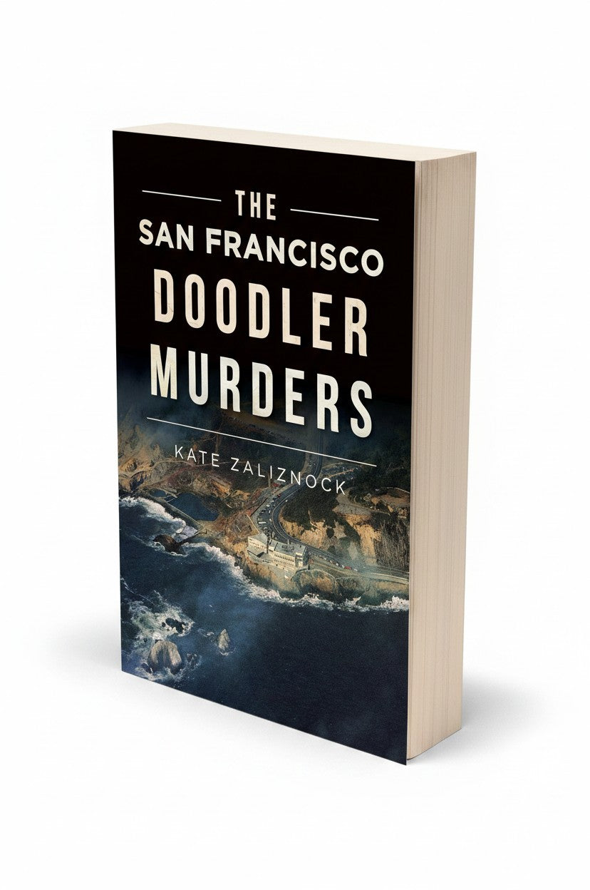BestBuyBook paperback copy of The San Francisco Doodler Murders by Kate Zaliznock featuring an Ocean Beach cover