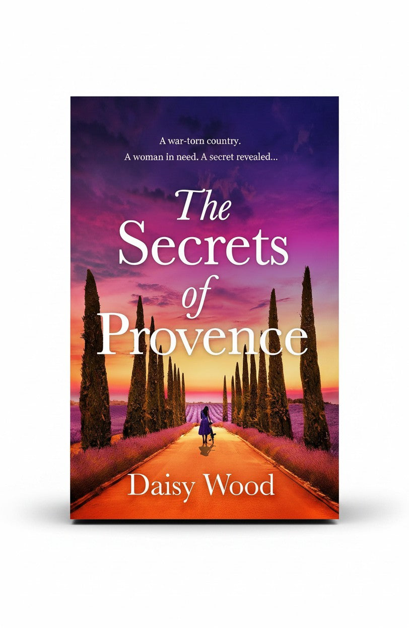 BestBuyBook The Secrets of Provence historical fiction novel cover featuring a woman walking through a lavender field