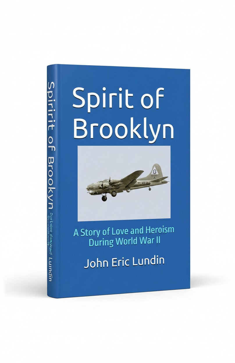 BestBuyBook Spirit of Brooklyn WWII historical fiction book cover featuring a vintage bomber plane on blue background