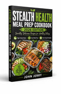 BestBuyBook Stealth Health Meal Prep Cookbook 2026 Edition featuring high-protein meal containers on a black cover.