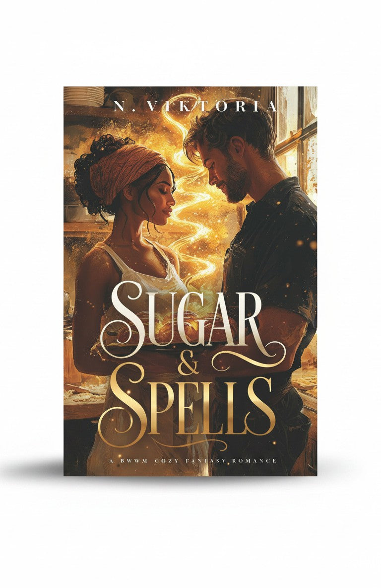 BestBuyBook cover art for Sugar & Spells by N. Viktoria featuring a romantic couple in a magical bakery setting.