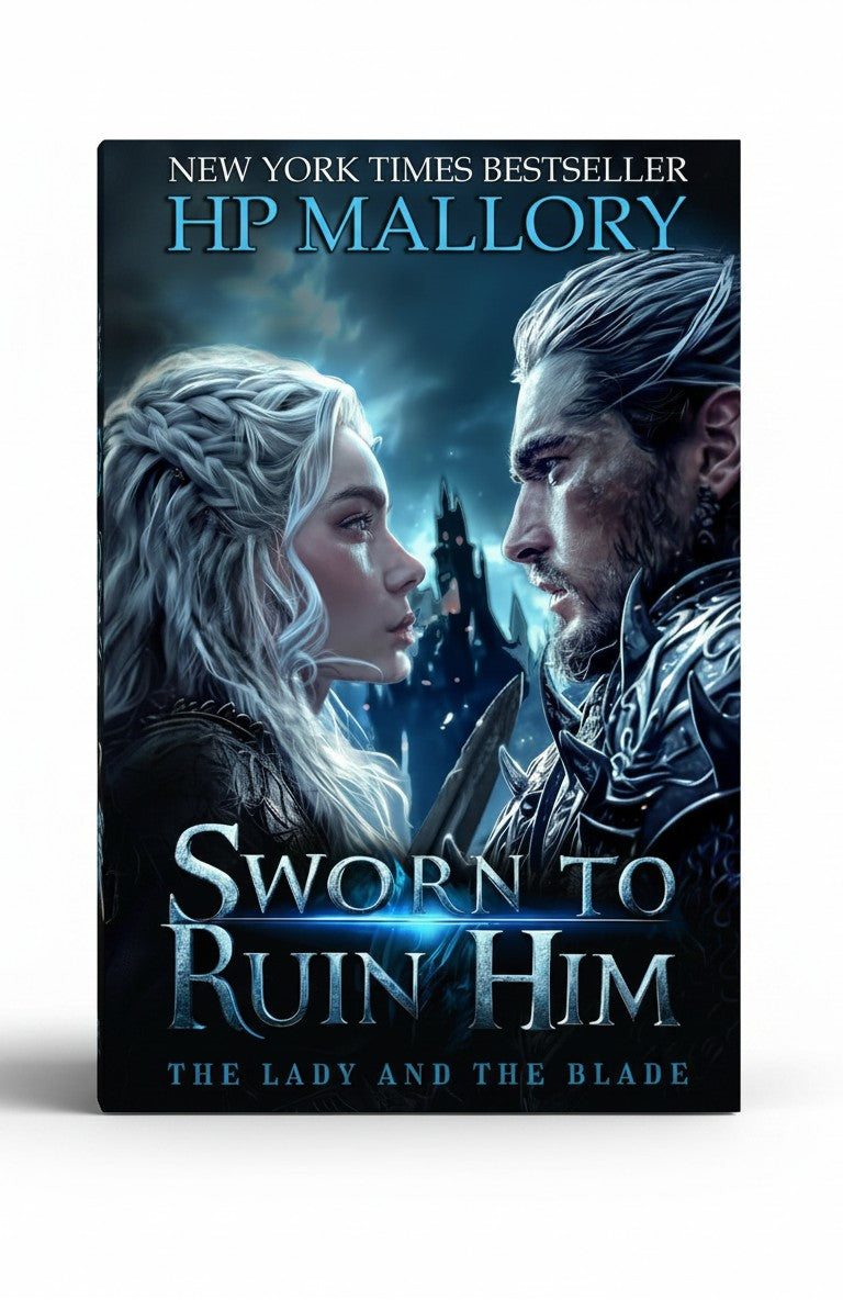 BestBuyBook cover art for Sworn To Ruin Him by HP Mallory featuring a fantasy couple in a dark, magical setting.