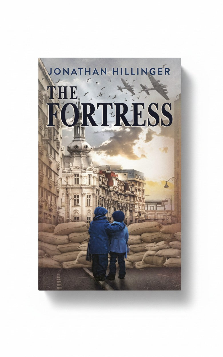 BestBuyBook The Fortress by Jonathan Hillinger historical fiction book cover featuring children in WWII Bucharest