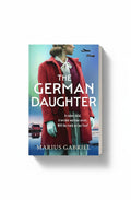 BestBuyBook The German Daughter by Marius Gabriel book cover featuring a woman in a red coat against a night sky.