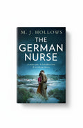 BestBuyBook The German Nurse historical fiction novel cover featuring a couple embracing on a coastal landscape