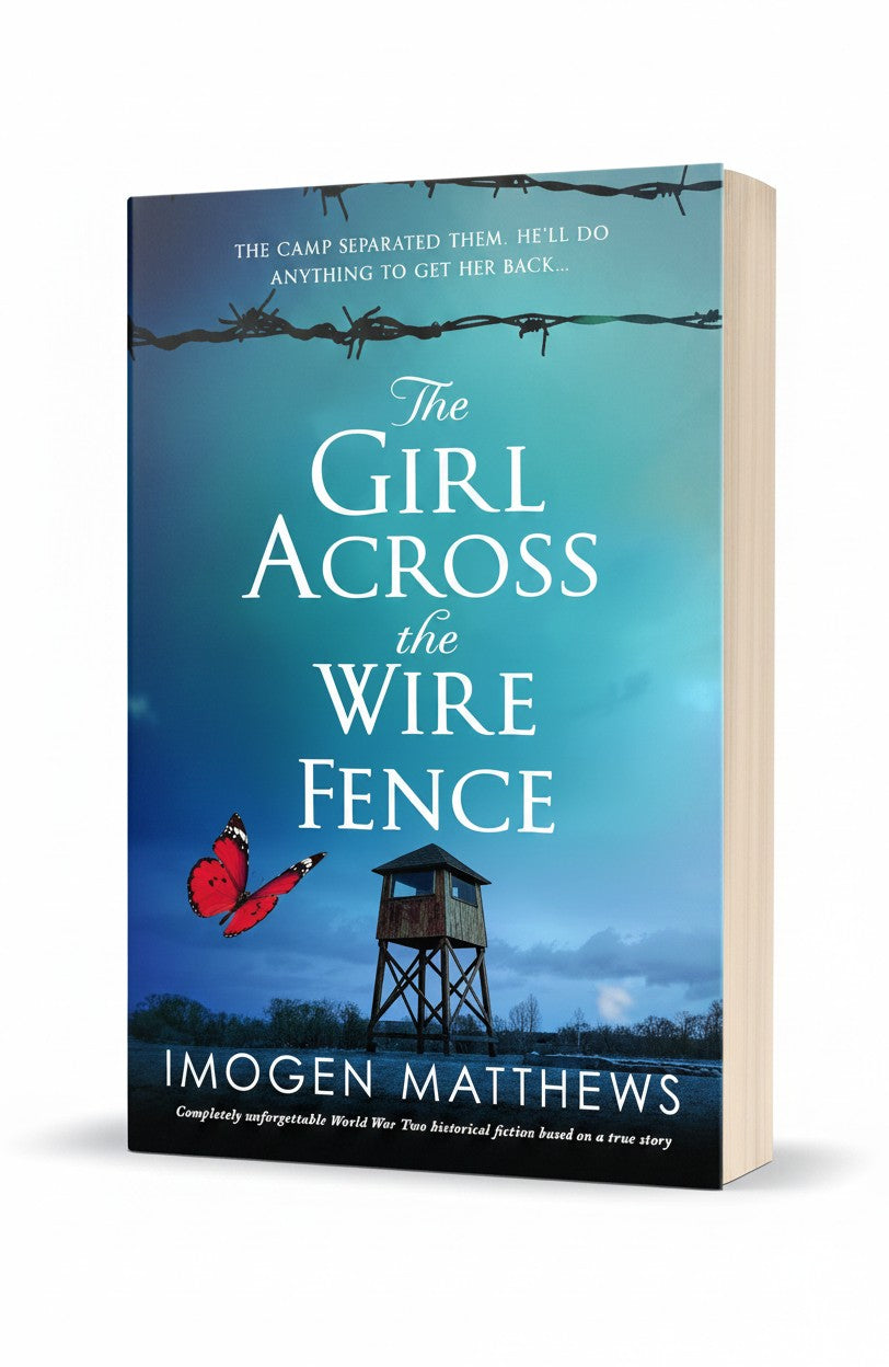 BestBuyBook historical fiction book cover featuring a watchtower, barbed wire, and a red butterfly against a blue sky.