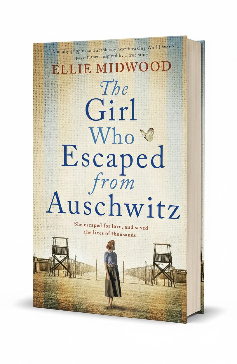 BestBuyBook paperback cover of The Girl Who Escaped from Auschwitz by Ellie Midwood featuring a woman in a camp setting