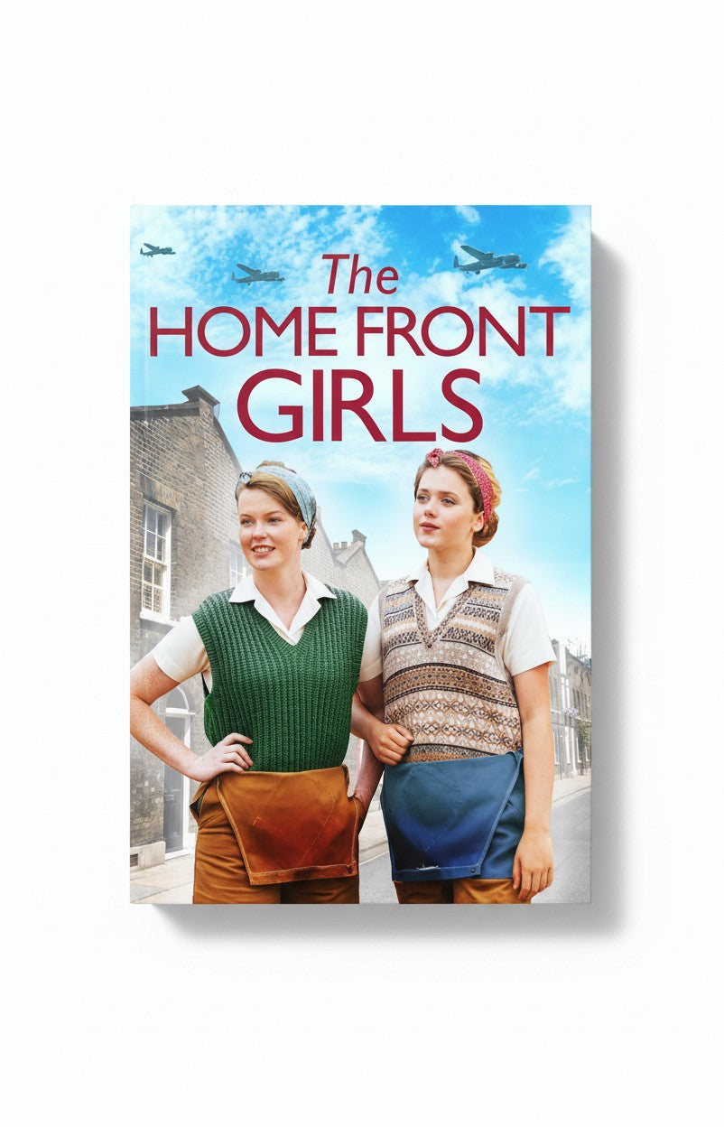 BestBuyBook The Home Front Girls book cover featuring two women in 1940s workwear against a wartime Manchester backdrop