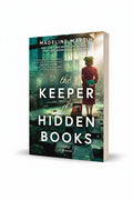 BestBuyBook The Keeper of Hidden Books novel cover featuring a woman in a green hat standing in a ruined library.