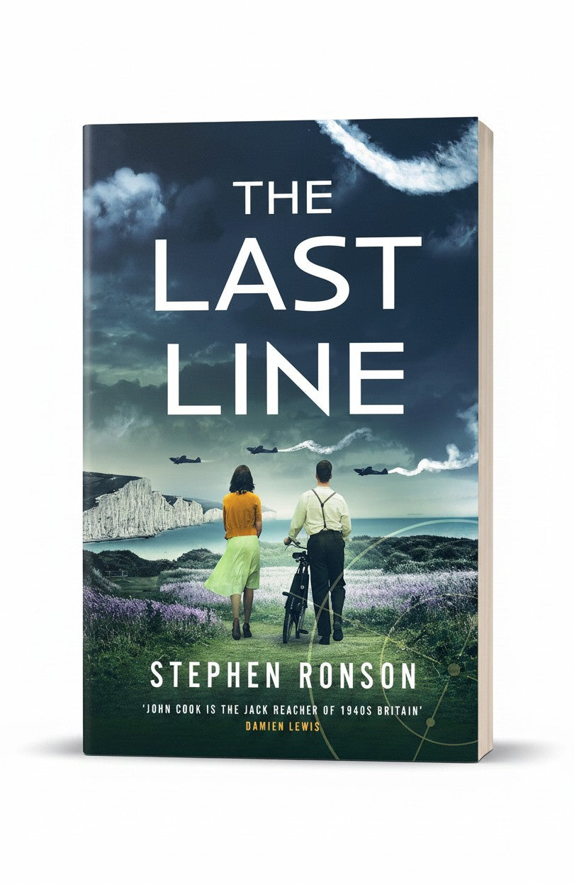 BestBuyBook cover of The Last Line by Stephen Ronson featuring a couple looking at WWII planes over the Sussex coast.