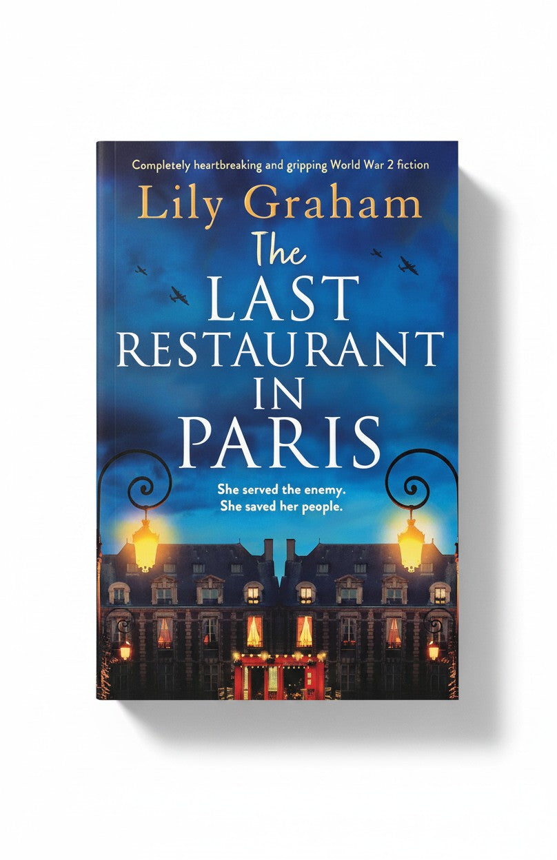 BestBuyBook paperback cover of The Last Restaurant in Paris by Lily Graham featuring a dark Parisian street scene