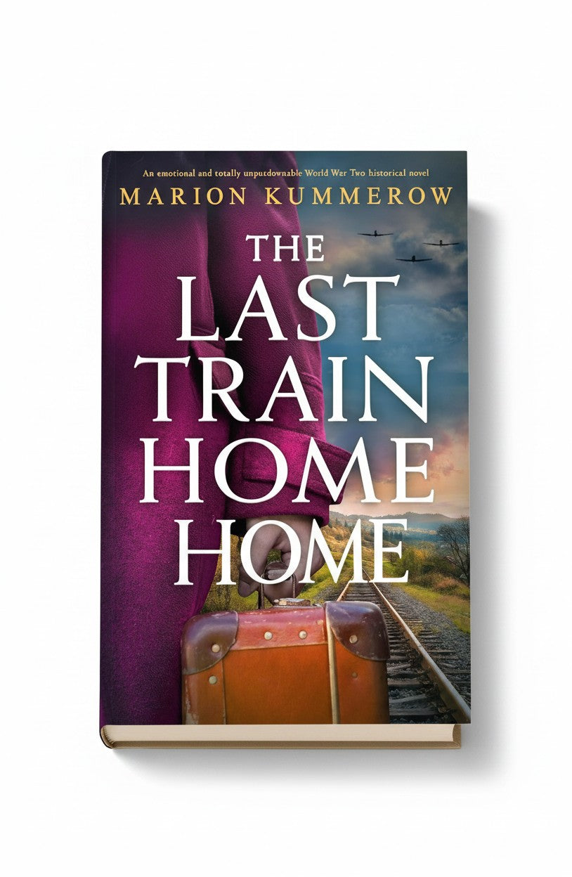 BestBuyBook historical novel The Last Train Home by Marion Kummerow featuring a woman with a suitcase on train tracks