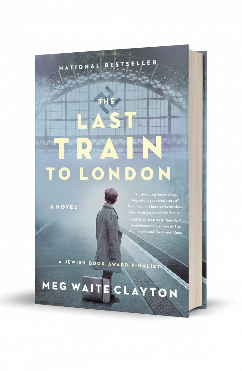BestBuyBook The Last Train to London by Meg Waite Clayton, a historical fiction novel featuring a boy on a platform.