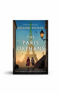 BestBuyBook cover of The Paris Orphans by Suzanne Kelman featuring two women walking toward the Eiffel Tower in WW2.
