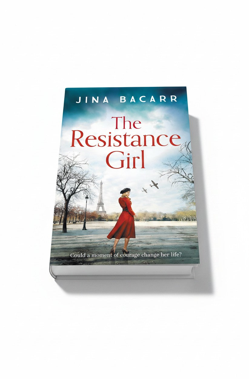 BestBuyBook The Resistance Girl by Jina Bacarr, a historical fiction novel featuring a woman in Paris, 1943.