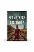 BestBuyBook The Seamstress of Auschwitz historical fiction novel cover featuring a woman walking on train tracks.