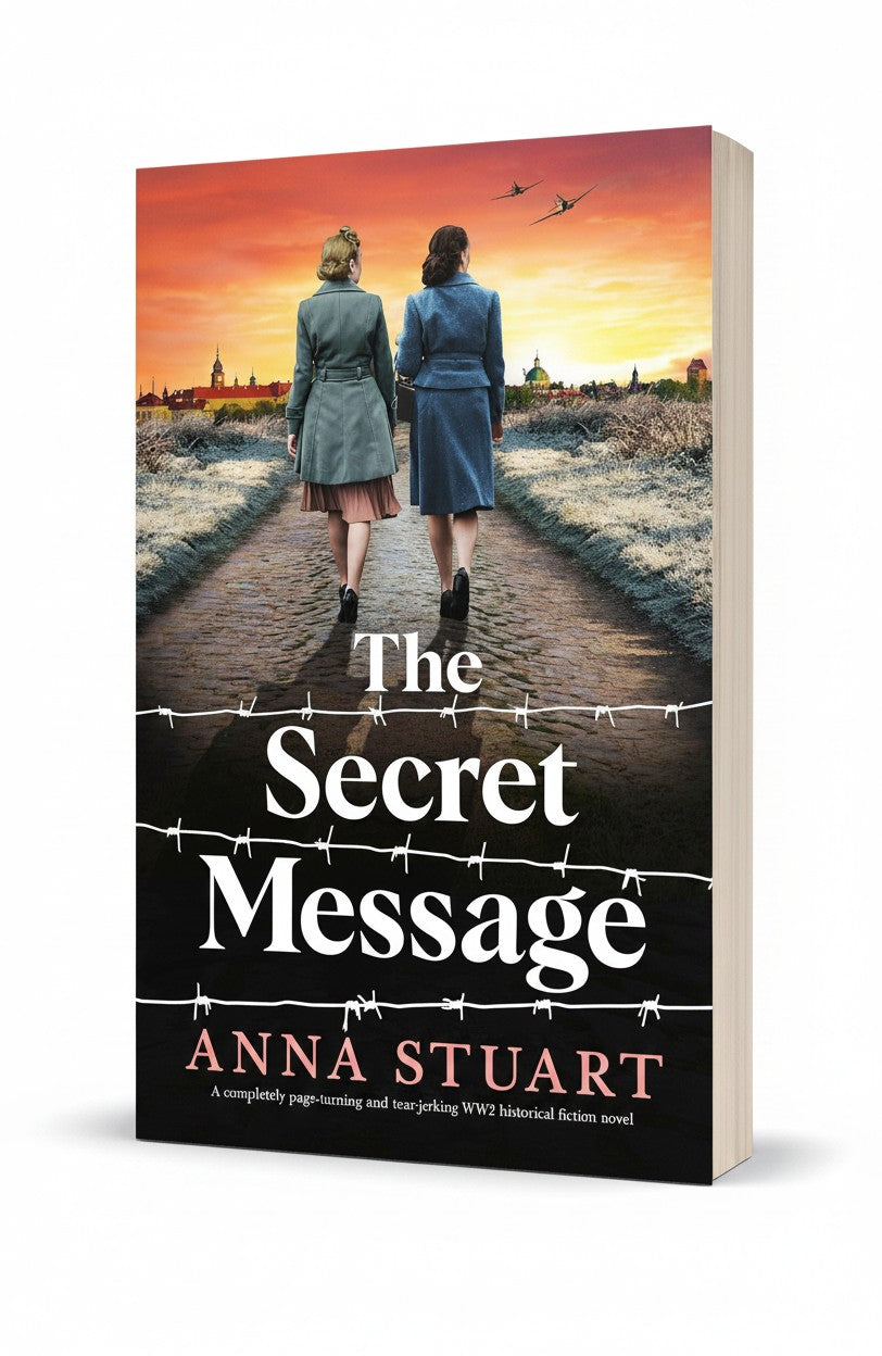 BestBuyBook The Secret Message by Anna Stuart, a WW2 historical fiction novel featuring two women walking at sunset.