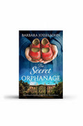 BestBuyBook The Secret Orphanage historical fiction book cover featuring red baby shoes and a stone house in France.