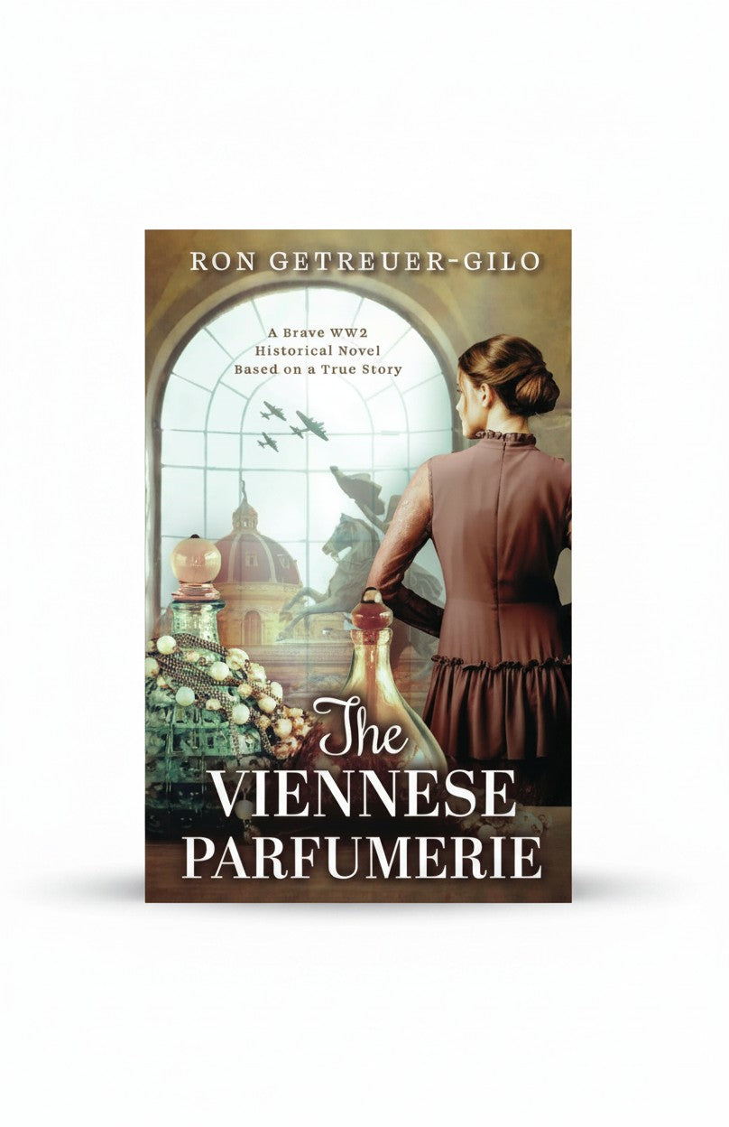 BestBuyBook cover of The Viennese Parfumerie, a historical novel featuring a woman looking out a window in 1938.