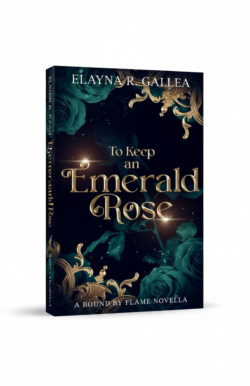 BestBuyBook fantasy romance novella To Keep an Emerald Rose by Elayna R. Gallea with dark green roses and gold accents