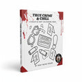 BestBuyBook True Crime & Chill colouring book featuring crime scene illustrations and blood splatter cover design