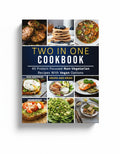 BestBuyBook Two In One Cookbook cover featuring protein-focused non-vegetarian and vegan recipe photos