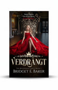BestBuyBook Verdrängt book cover featuring a blonde woman in a flowing red gown sitting on an ornate throne.