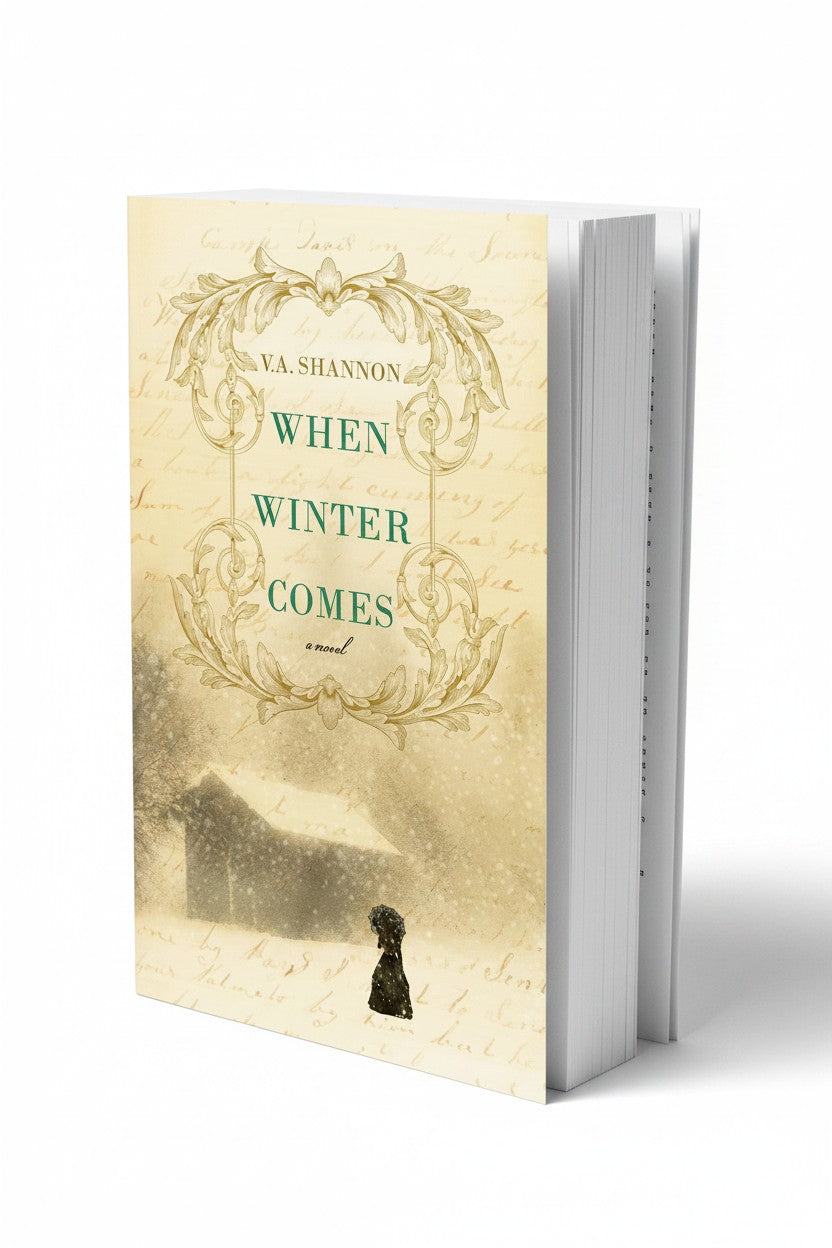 BestBuyBook When Winter Comes by V.A. Shannon historical fiction novel with a vintage snowy landscape cover design.