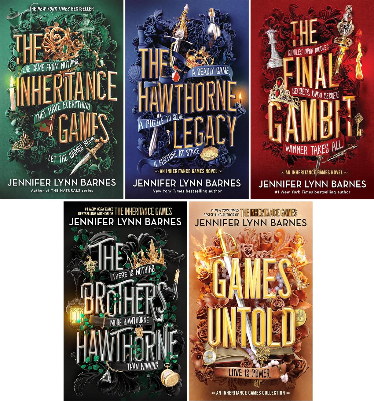 The Inheritance Games Series 5 Books set (Paperback) by Jennifer Lynn Barnes